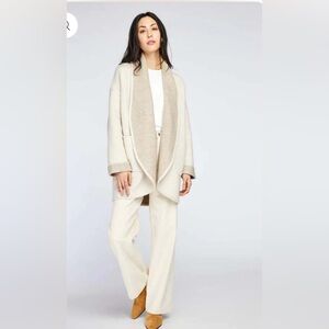 Gentle Fawn Ramona Cardigan Cream and Tan Open Front sweater